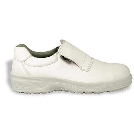 Cofra Cadmo White Leather Slip-On Shoes S2 SRC - Indigo Supplies Ltd