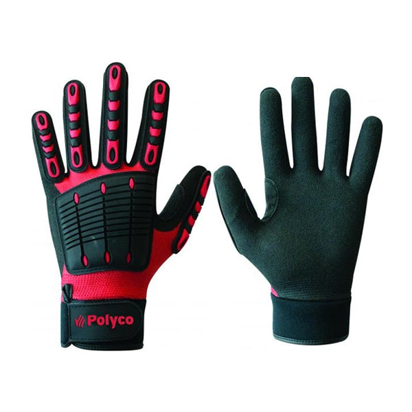 Polyco MTE Multi-Task E Red/Black Impact Gloves (Pair) - Indigo Supplies Ltd