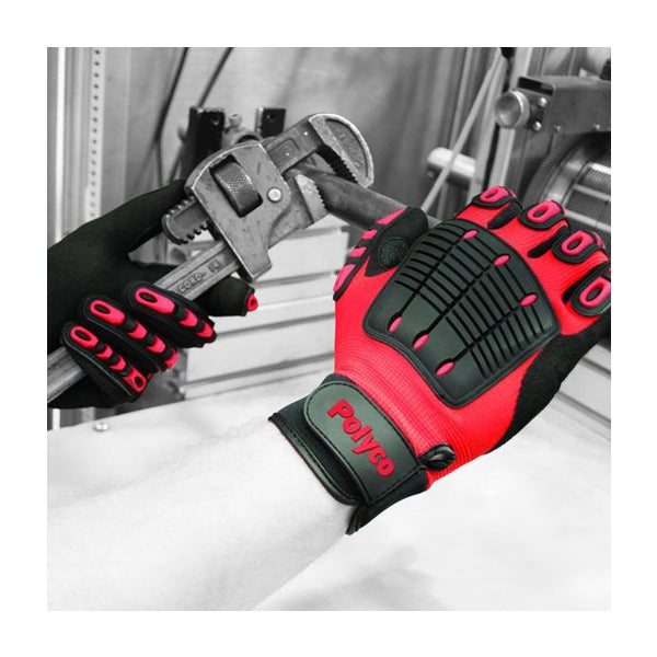 Polyco MTE Multi-Task E Red/Black Impact Gloves (Pair) - Indigo Supplies Ltd