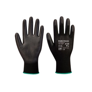 Portwest A120 PU Coated Lightweight Gloves BPBP Black (Pair) - Indigo Supplies Ltd