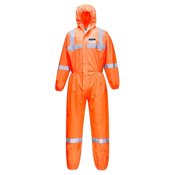 Portwest ST36 Vis Tex SMS Coverall Type 5/6 Orange - Indigo Supplies Ltd