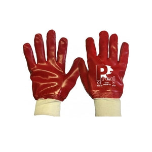 Pred PVC Knitted Wrist Glove Red - Indigo Supplies Ltd