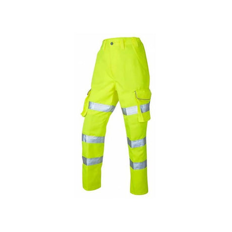 Leo PENNYMOOR High Visibility Poly/Cotton Ladies Cargo Trousers (Short Leg) ISO 20471 Cl 2 Yellow - Indigo Supplies Ltd