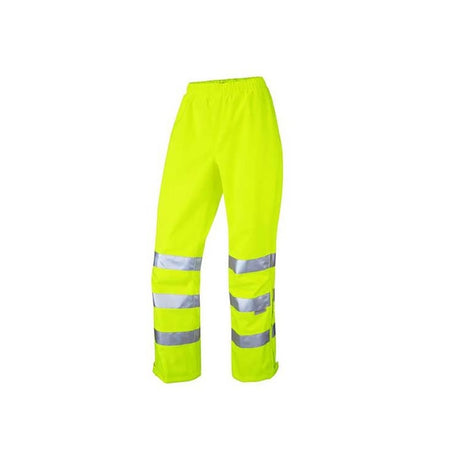 Leo Hannaford High Visibility Breathable Ladies Overtrousers Yellow (Size 24 - 26) - Indigo Supplies Ltd