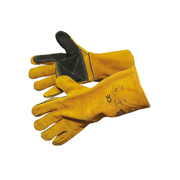 GLO15Yrp Gauntlet Reinforced Palm Yellow/Black - Indigo Supplies Ltd