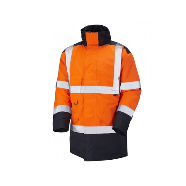 Leo Hi-Vis Orange/Navy 2-Tone Lined Jackets - Indigo Supplies Ltd