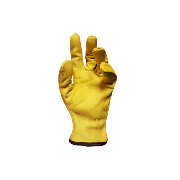 KeepSAFE Leather Unlined Driver Glove Yellow - Indigo Supplies Ltd