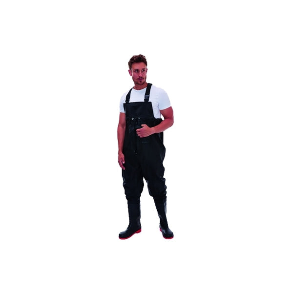 Portwest 165025 PVC Safety Chest Waders S5 Black - Indigo Supplies Ltd