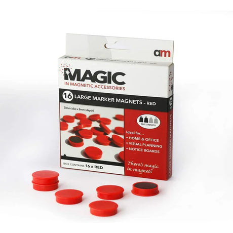 Marker Magnets,20mm 25mm 30mm Diameter x 8mm Large Pack of 16 - Indigo Supplies Ltd
