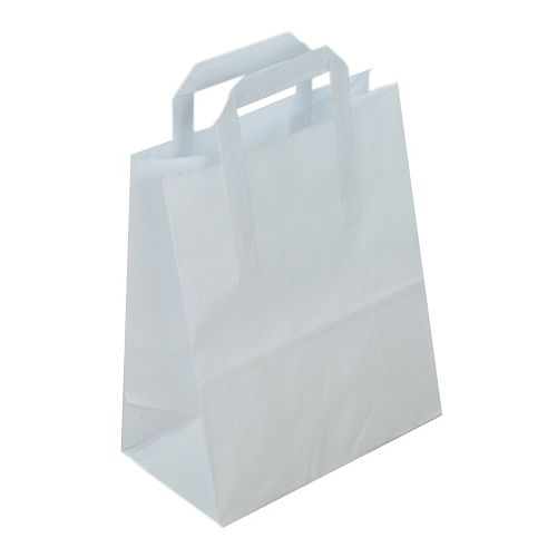 White Paper Carrier Bags Tape Handle - Indigo Supplies Ltd