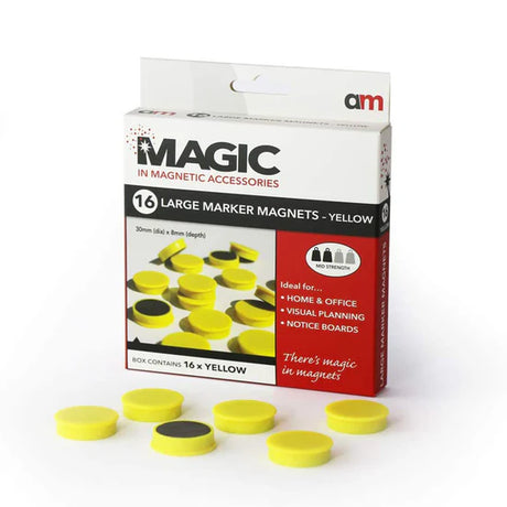 Marker Magnets,20mm 25mm 30mm Diameter x 8mm Large Pack of 16 - Indigo Supplies Ltd