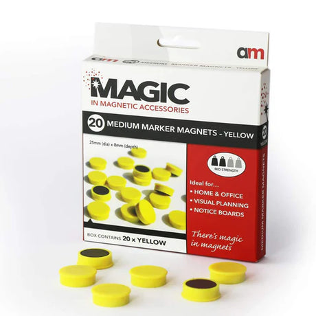 Marker Magnets,20mm 25mm 30mm Diameter x 8mm Large Pack of 16 - Indigo Supplies Ltd