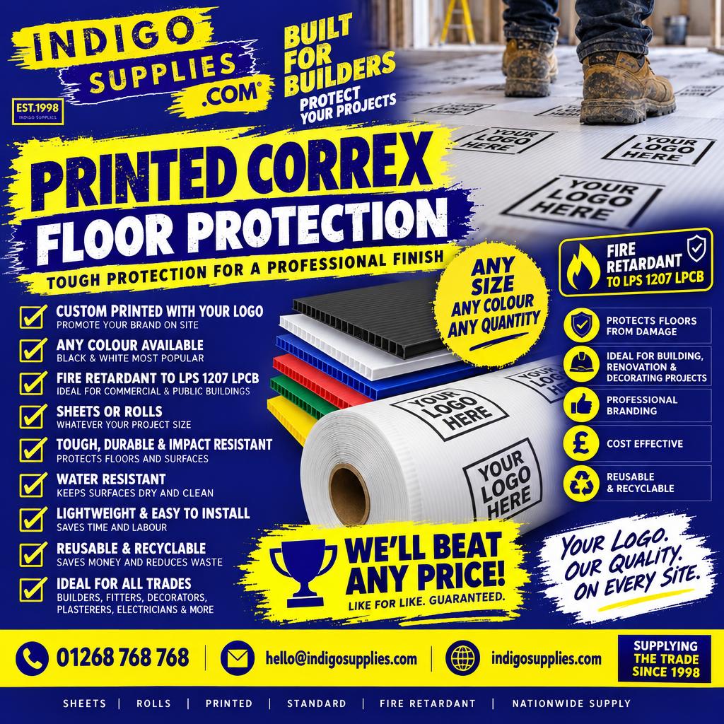 Custom Printed Correx Temporary Floor Protection Sheets UK