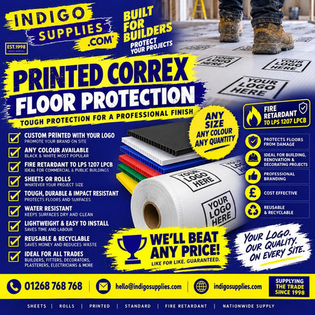 Custom Printed Correx Temporary Floor Protection Sheets UK