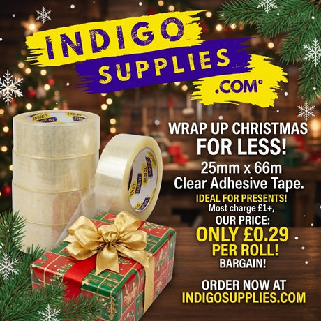 xmas parcel tape adhesive clear sellotape uk