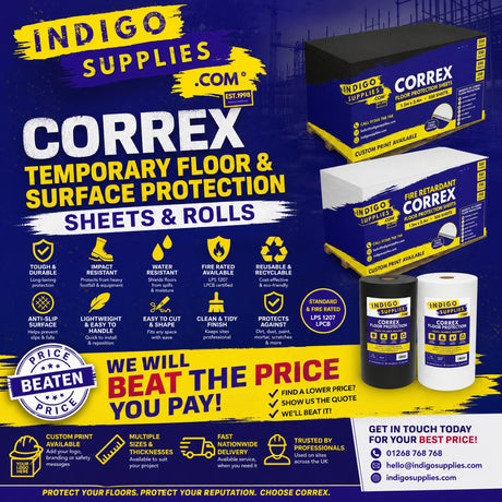correx antinox temporary floor protection sheets and rolls uk