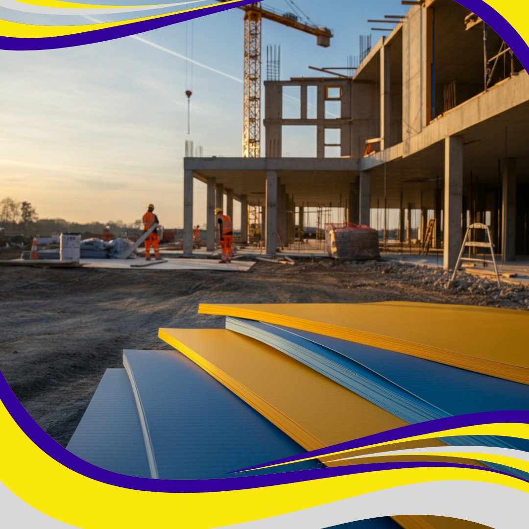 correx protection boards on a building site