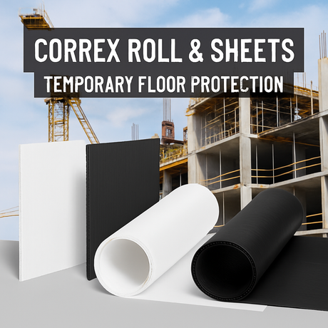 correx protection boards on a building site