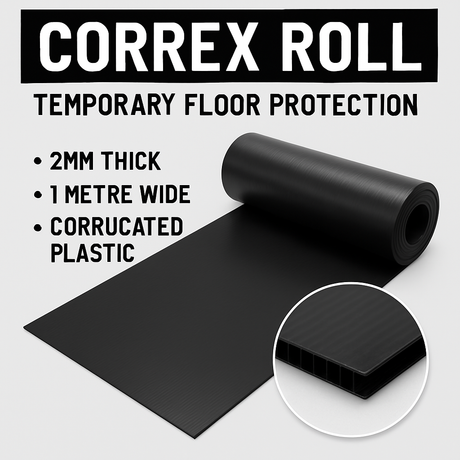 correx antinox corrugated plastic roll for temporary floor and surface protection uk