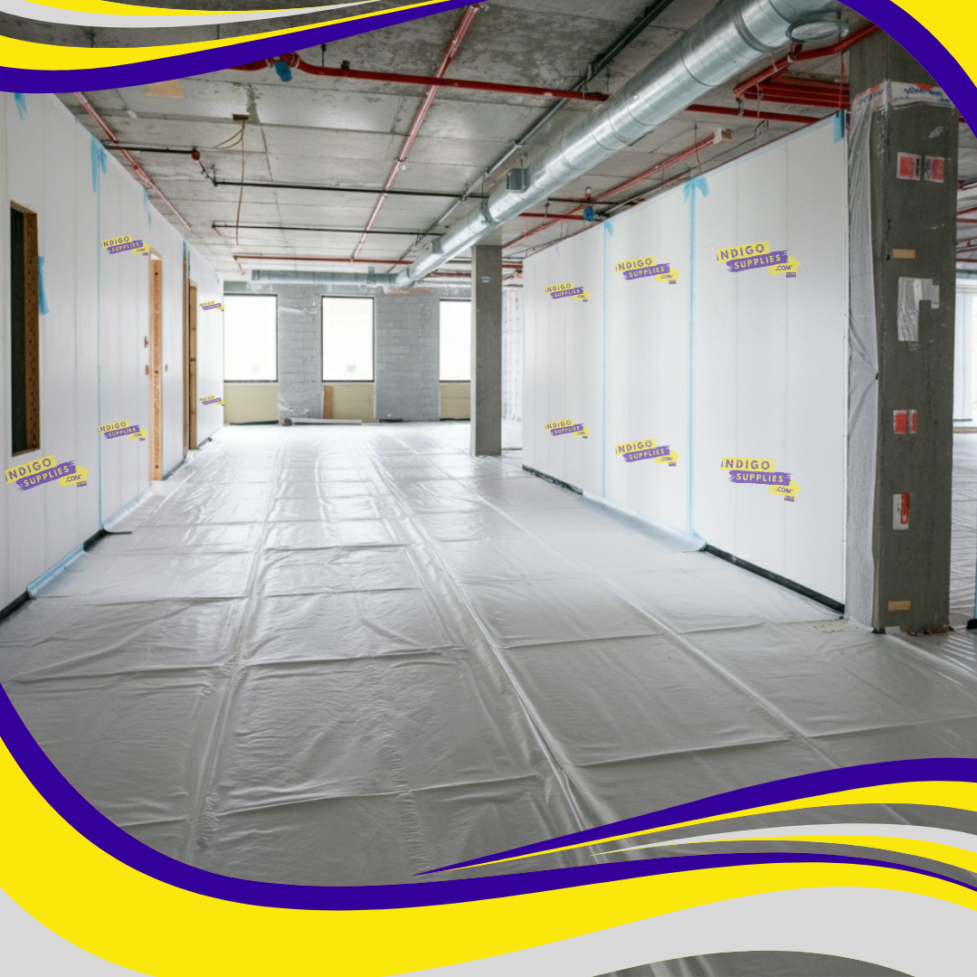 hard floor protection film being layed onto floors