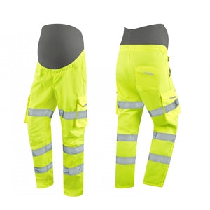 Leo CM01-Y Verity Ecoviz Maternity Cargo Trouser Yellow - Indigo Supplies Ltd