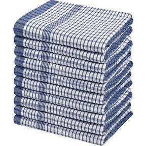 Tea Towel Check Pattern (Pack 10) - Indigo Supplies Ltd