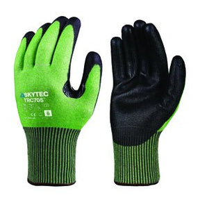 Skytec TRC705 PU Coated HPPE Liner Glove 4X43E Cut 5 Green - Indigo Supplies Ltd