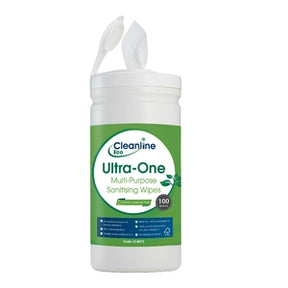 Cleanline Eco Ultra-One Wipes Tub (100 Wipes) - Indigo Supplies Ltd
