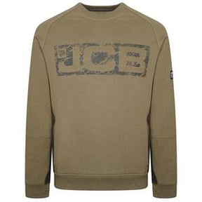 JCB Trade Crew Sweatshirt Olive - Indigo Supplies Ltd