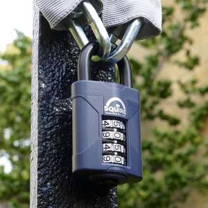 Squire CP50 Weather Resistant Combi Padlock 4 Wheel Open Shackle 50x26MM - Indigo Supplies Ltd