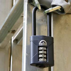 Squire CP50/2.5 Weather Resistant Combi Padlock 4 Wheel Long Shackle 50x63MM - Indigo Supplies Ltd
