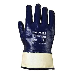 Portwest A302 Nitrile Fully Coated Safety Cuff Gloves