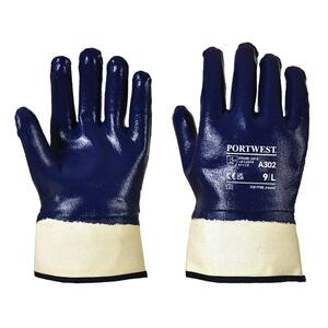 Portwest A302 Nitrile Fully Coated Safety Cuff Gloves