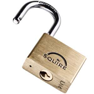 Squire LN4 Lion Range Premium Solid Brass Double Locking Padlock Open Shackle 40x21.1MM - Indigo Supplies Ltd