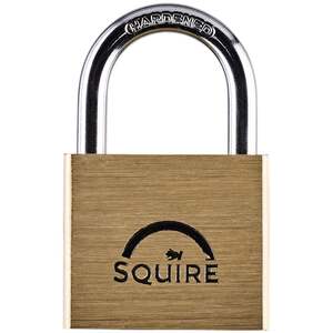 Squire LN4 Lion Range Premium Solid Brass Double Locking Padlock Open Shackle 40x21.1MM - Indigo Supplies Ltd