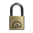 Squire LN4KA Lion Range Premium Solid Brass Double Locking Padlock Open Shackle Keyed Alike 40MM - Indigo Supplies Ltd