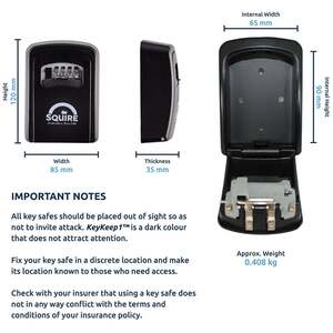 Squire KEYKEEP1 Key Keep Combination Key Safe Padlock 4 Wheel - Indigo Supplies Ltd