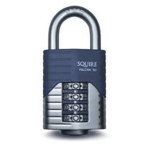 Squire Vulcan CP50 Combi Padlock Open Shackle 4 Wheel 50x26MM - Indigo Supplies Ltd