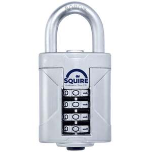 Squire Vulcan CP50 Combi Padlock Open Shackle 4 Wheel 50x26MM - Indigo Supplies Ltd