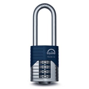 Squire Vulcan CP50 Combi Padlock Long Shackle 4 Wheel 50x63MM - Indigo Supplies Ltd