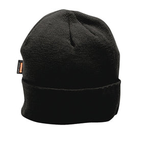 Portwest B013 Beanie Knitted Thermal Lined Hat Black - Indigo Supplies Ltd