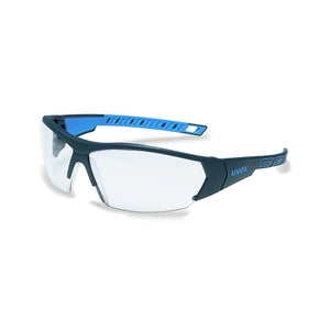 Uvex I-Works Clear Lens Spectacle Grey/Blue Frame - Indigo Supplies Ltd