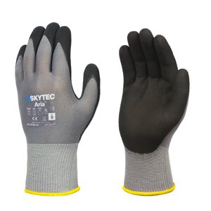 Skytec Aria Nitrile Foam Palm Coated Glove Grey (Pair) - Indigo Supplies Ltd