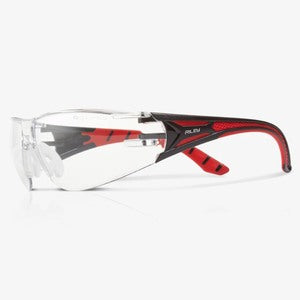 Riley Stream K&N Rated Safety Glasses Red Clear Lens