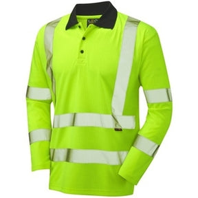 Leo Swimbridge High Visibility Long Sleeved Polo Shirt Yellow - Indigo Supplies Ltd