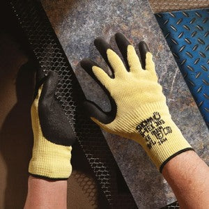 Showa S-TEX KV3 Latex Coated Cut Level F Glove Yellow (Pair)