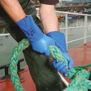 Showa 660 Triple Dipped PVC Heavyweight Chemical-Resistant Gauntlet Blue (Pair) - Indigo Supplies Ltd