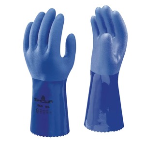 Showa 660 Triple Dipped PVC Heavyweight Chemical-Resistant Gauntlet Blue (Pair) - Indigo Supplies Ltd