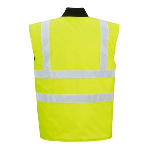S469 Portwest High Visibility Reversible Bodywarmer Yellow - Indigo Supplies Ltd