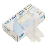 KeepCLEAN Clear Vinyl Powdered Disposable Gloves